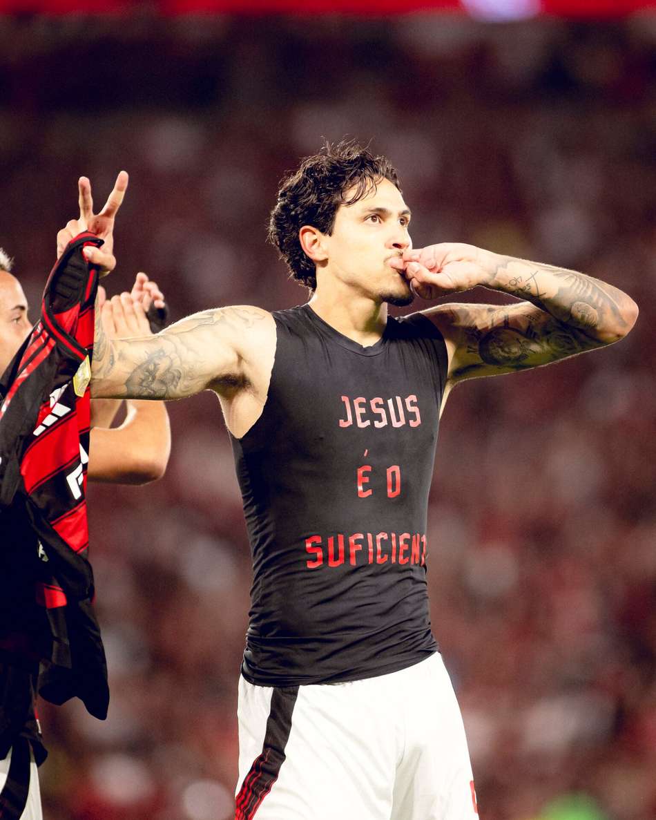 Pedro comemorando o gol da vitória contra o Fluminense (Foto:Adriano Fontes/Flamengo)