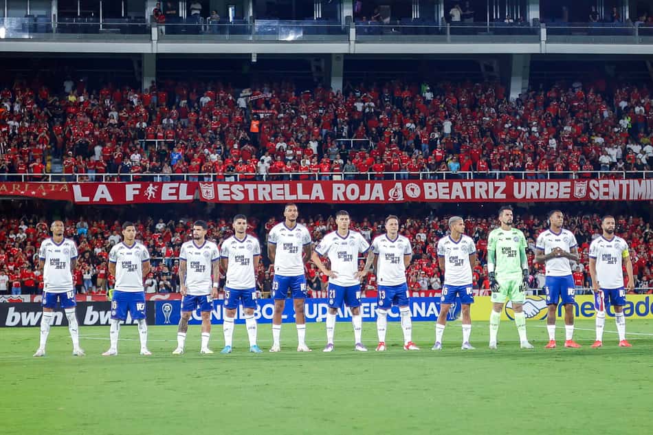 Jogadores do Bahia no Estádio Olímpico Pascual Guerrero (Foto: Rafael Rodrigues/EC Bahia)