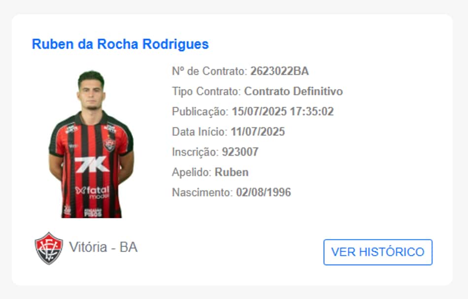 Rúben Rodrigues tem nome publicado no BID (Foto: reprodução)
