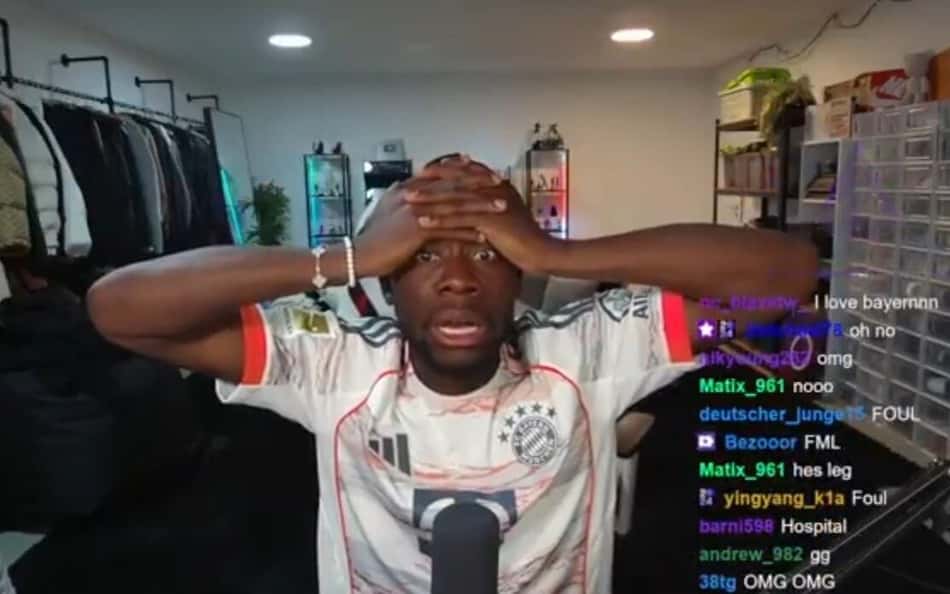 Companheiro de Musiala no Bayern, Davies se desespera durante live ao ver lesão