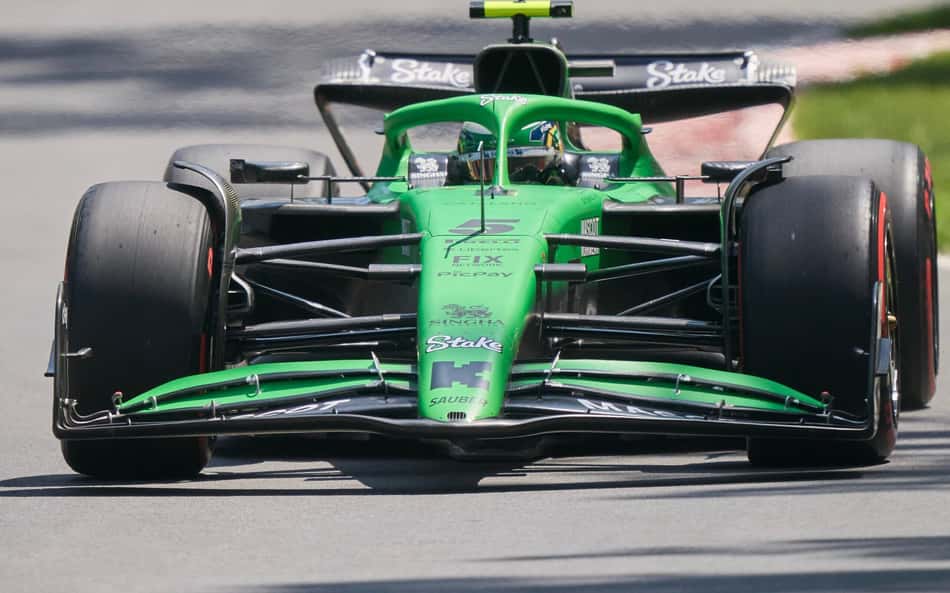 A Sauber do brasileiro Gabriel Bortoleto njo treino para o GP do Canadá de Fórmula 1 (foto: Geoff Robins / AFP)