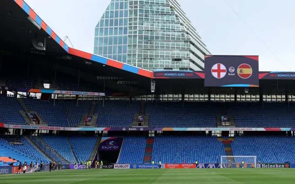 Inglaterra e Espanha se enfrentam na decisão da Eurocopa Feminina 2025. (Foto: UEFA/Divulgação)
