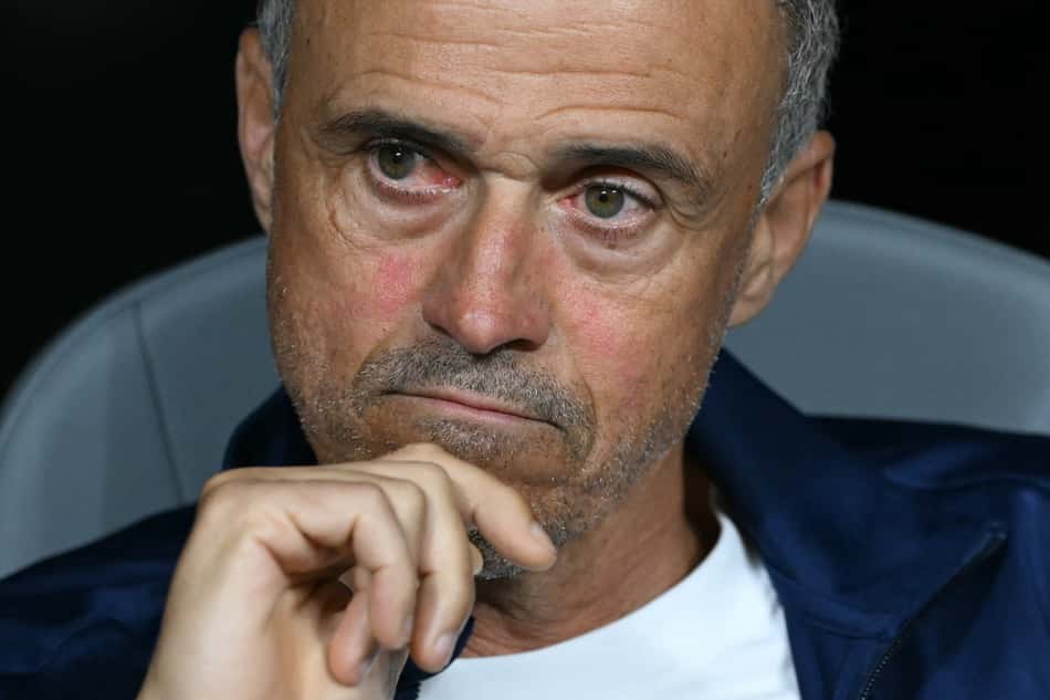 Luis Enrique durante jogo entre PSG e Bayern de Munique, no Mundial de Clubes