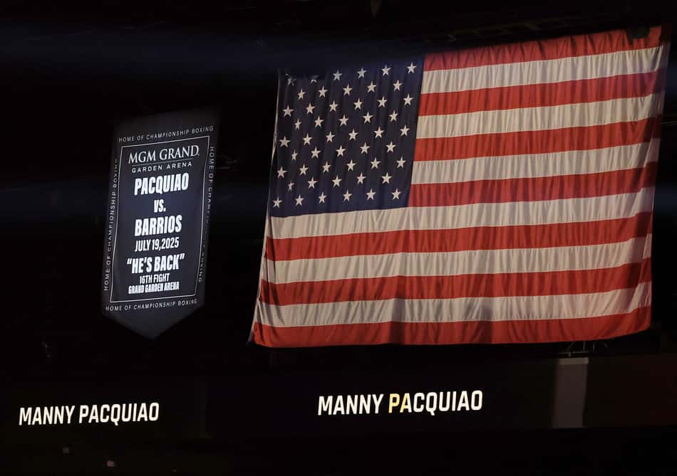 Manny Pacquiao enfrenta Mario Barrios em Las Vegas (foto: Ethan Miller / GETTY IMAGES NORTH AMERICA / Getty Images via AFP)