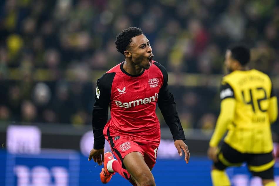Nathan Tella em ação pelo Bayer Leverkusen pela Bundesliga (Foto: Reprodução/Instagram)