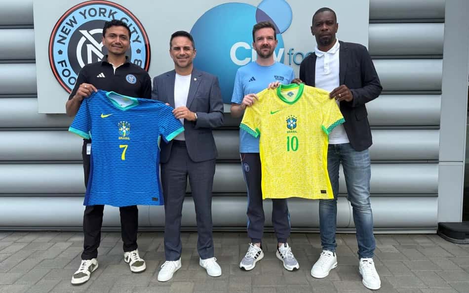 Rodrigo Caetano e Juan Santos visitam New York City (Foto: Divulgação / CBF)