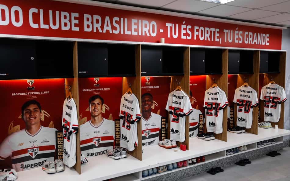 Veja os bastidores dos vestiários de São Paulo e Fluminense antes de jogo