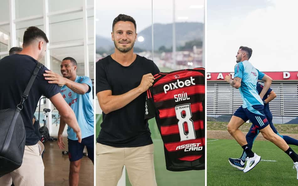 Saúl no Ninho do Urubu (Foto: Gilvan de Souza/Flamengo)