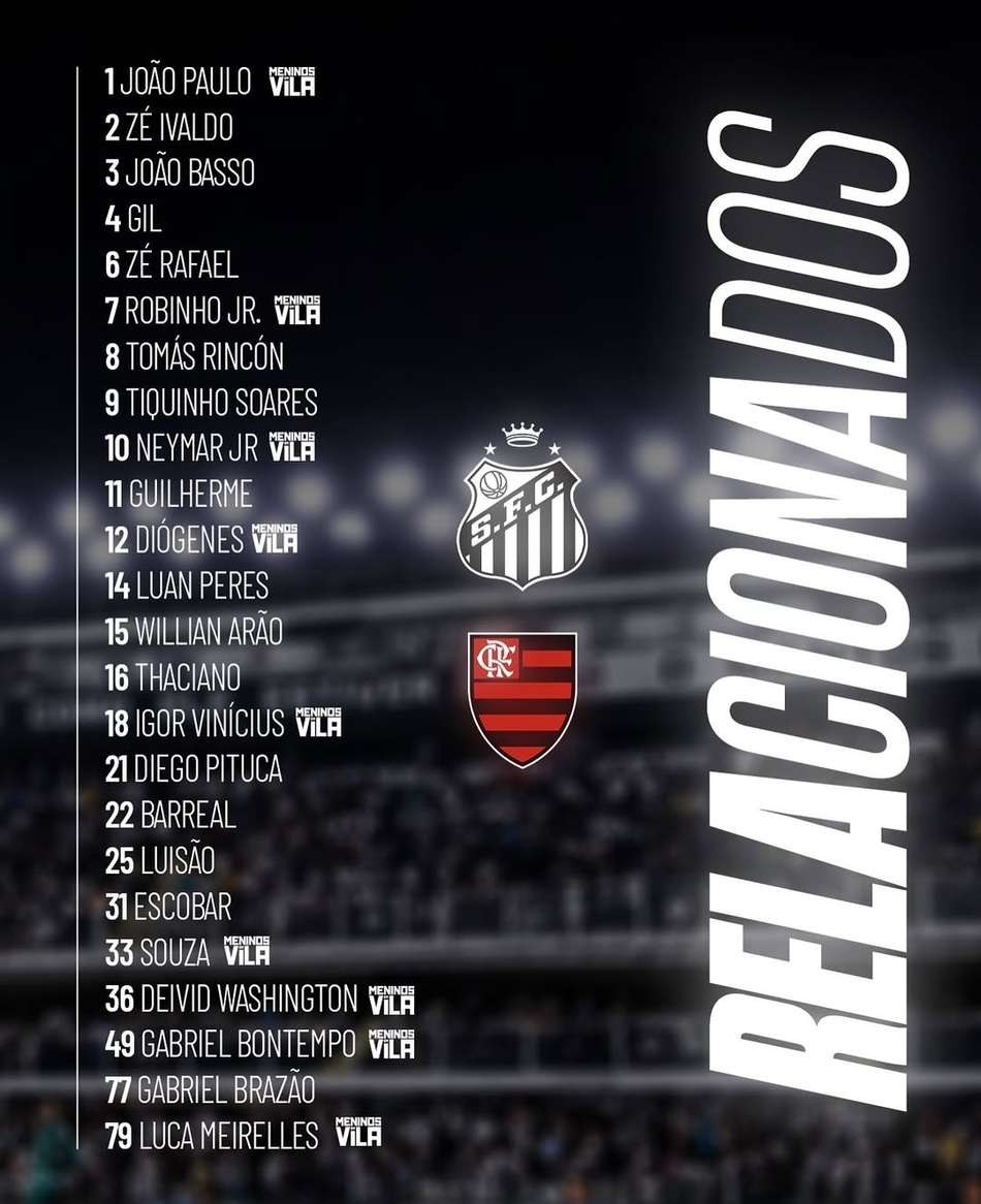 O técnico do Santos, Cléber Xavier, relacionou 24 jogadores para o duelo diante do Flamengo. (Foto: Divulgação/ Santos FC)