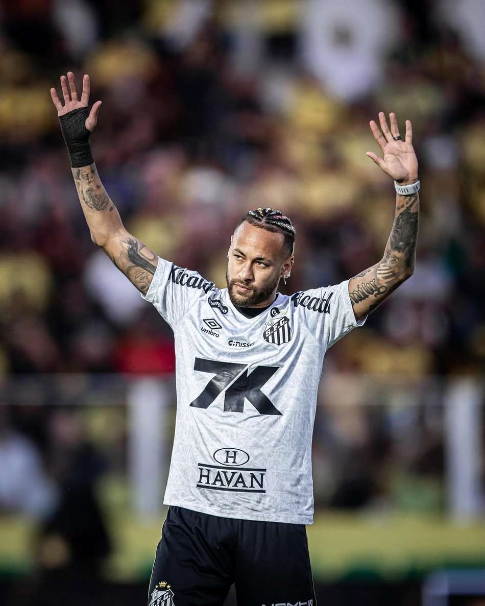 Neymar atuou por 90 minutos no duelo diante do Mirassol. (Foto: Divulgação/ Santos FC)