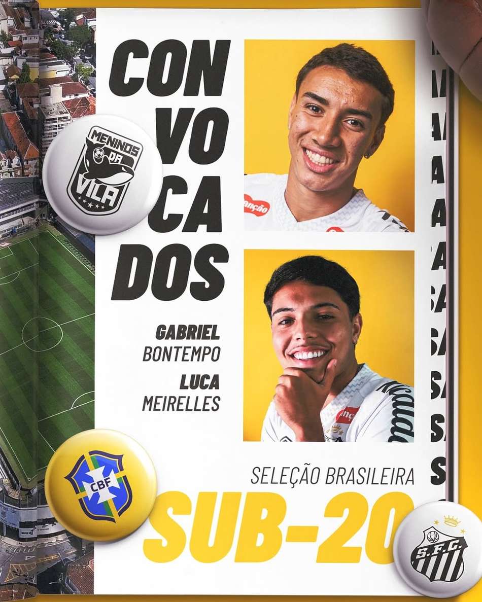 Dois Meninos da Vila são chamados para a Seleção Brasileira Sub-20. (Foto: Dovilgação/ Santos FC)