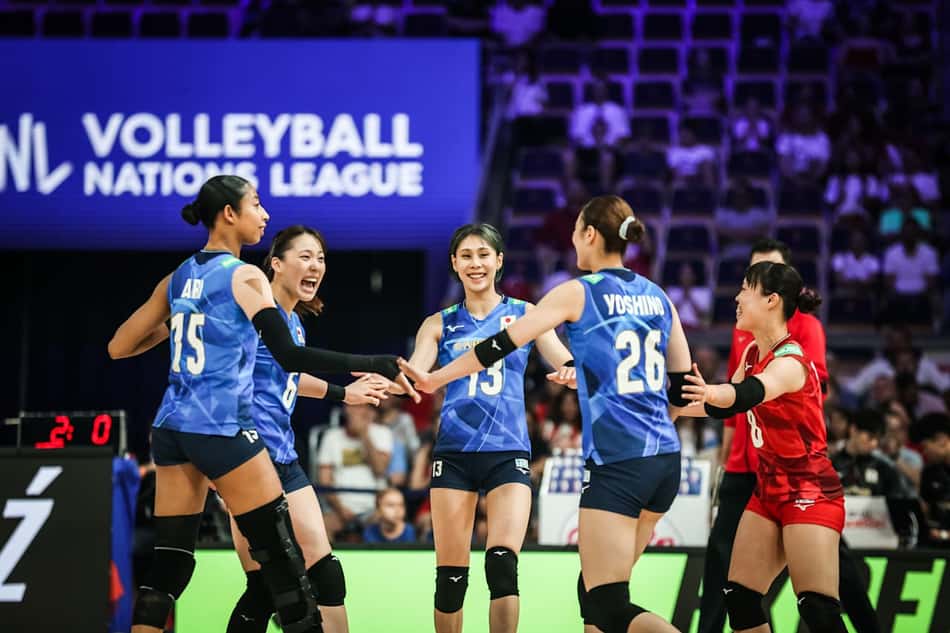 Japão x Turqiia, pelas quartas de final da VNL feminina (foto: volleyballworld)