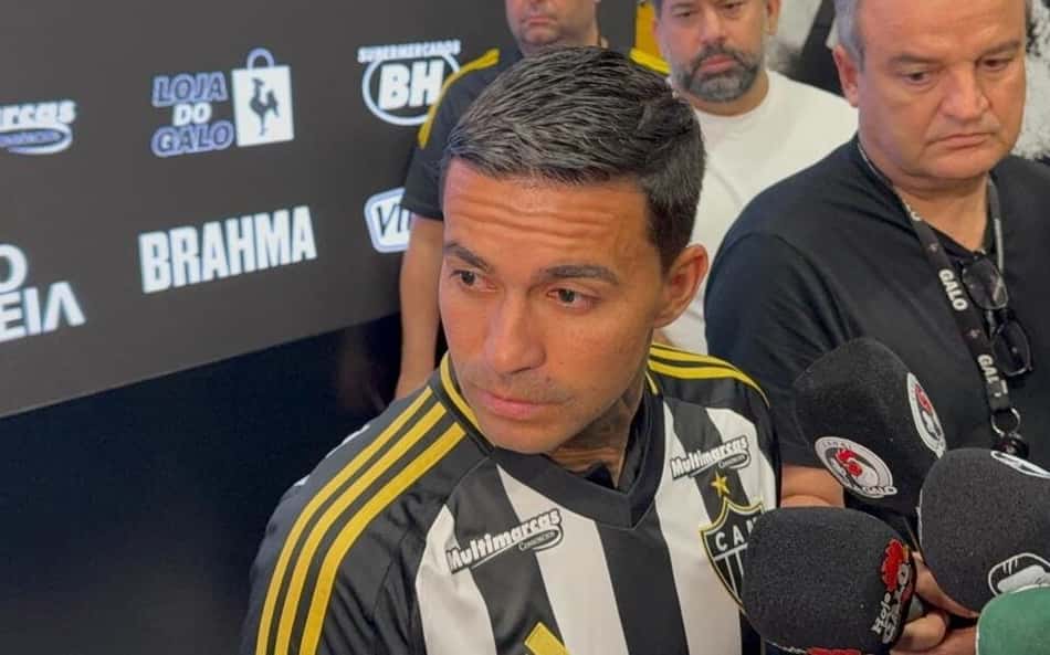 Dudu apresentado no Atlético-MG (Foto: Pedro Miguel / Lance!)