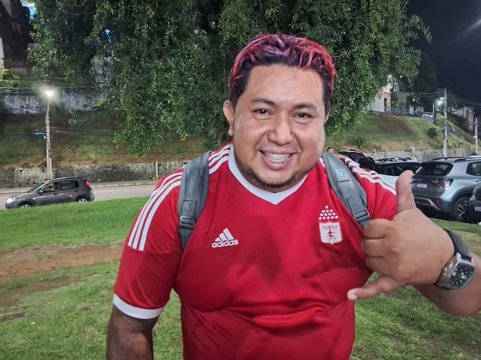 André Castillo antes de Bahia x América de Cali (Foto: Rafael do Carmo / Lance!)