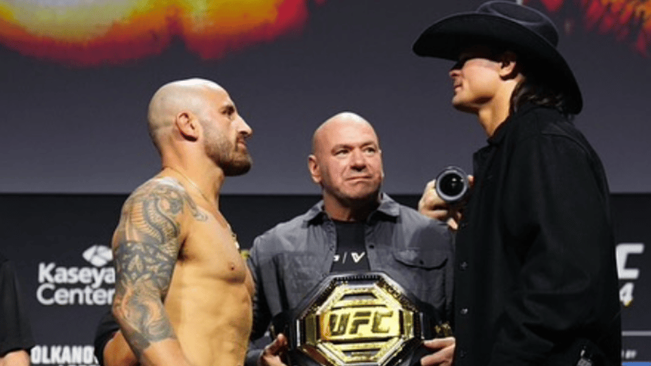 Diego Lopes (dir) tenta revanche contra Volkanovski pelo título (Foto: Reprodução/Instagram ufc)