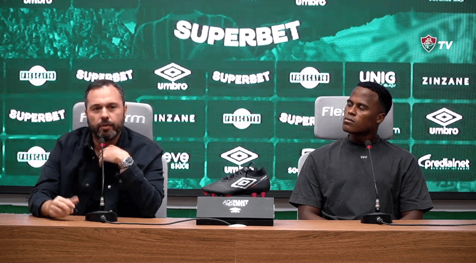 ao vivo coletiva de despedida de Jhon Arias