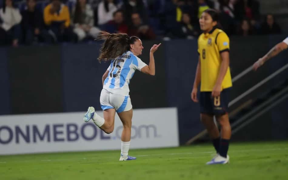 Bonsegundo comemora gol da Argentina contra o Equador pela Copa América. (Foto: CONMEBOL/Divulgação)