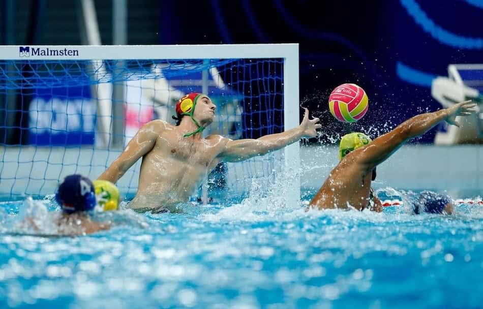 Seleção Brasileira de polo aquático no Mundial de Esportes Aquáticos de Singapura (Foto: PAB - Polo Aquático Brasil/Satiro Sodré)