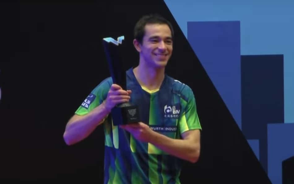 Hugo Calderano vence Mizuki Oikawa e leva título do WTT Buenos Aires (Foto: Reprodução/Cazé TV)