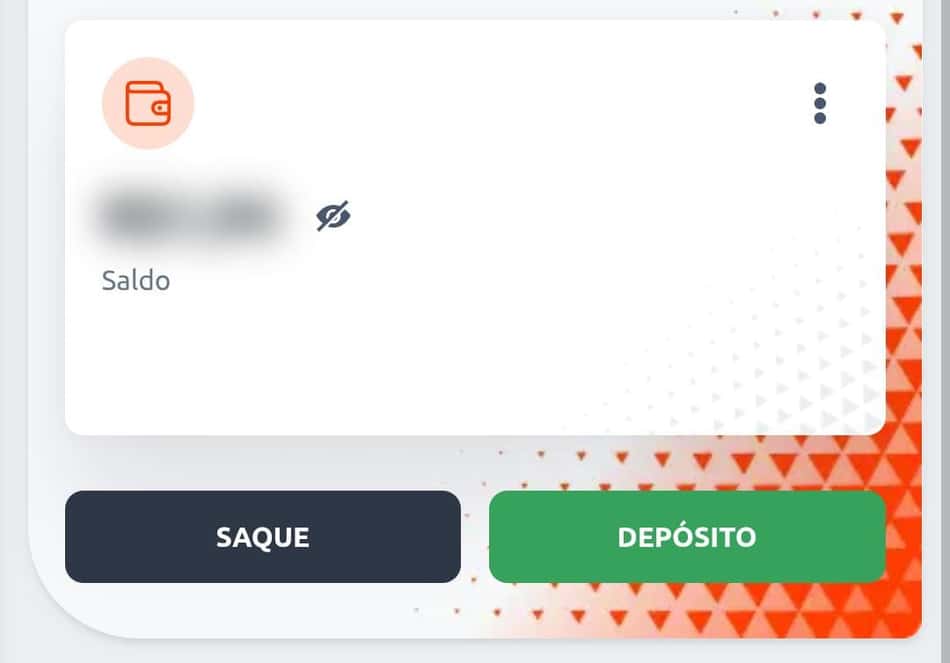 Captura de tela da carteira da Betano