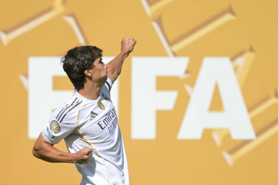 Gonzalo García comemora gol pelo Real Madrid no Mundial (Foto: Juan Mabromata/AFP)