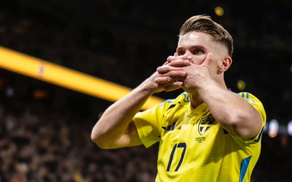 Viktor Gyökeres pode entrar na mira do United para o mercado de verão de 2025 na Europa (Foto: Reprodução/Suécia)