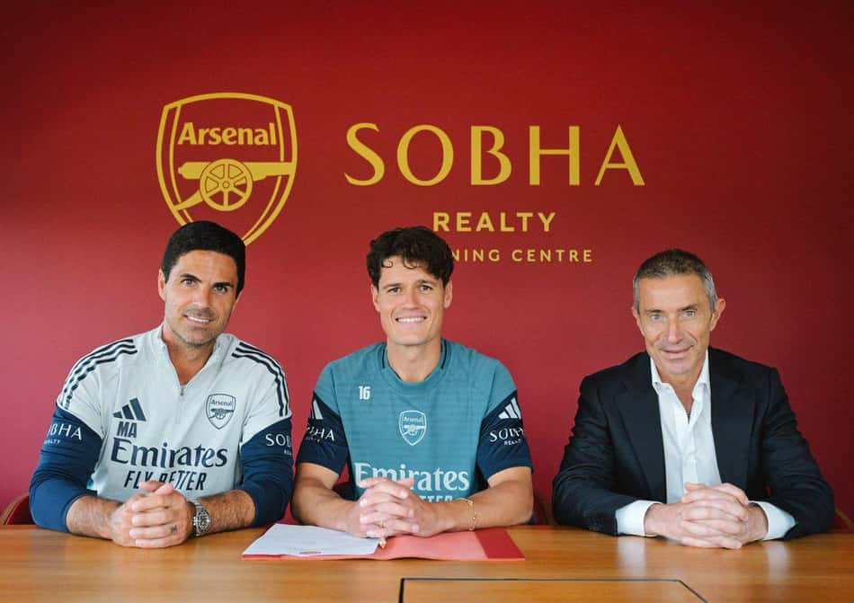 Norgaard em sua apresentação no Arsenal (Foto: Reprodução/Arsenal)