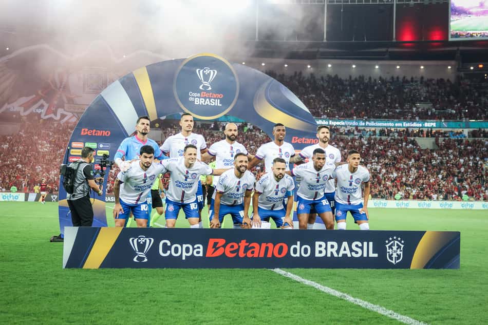 Time do Bahia reunido nas quartas de final da Copa do Brasil 2024 (Foto: Rafael Rodrigues / EC Bahia)
