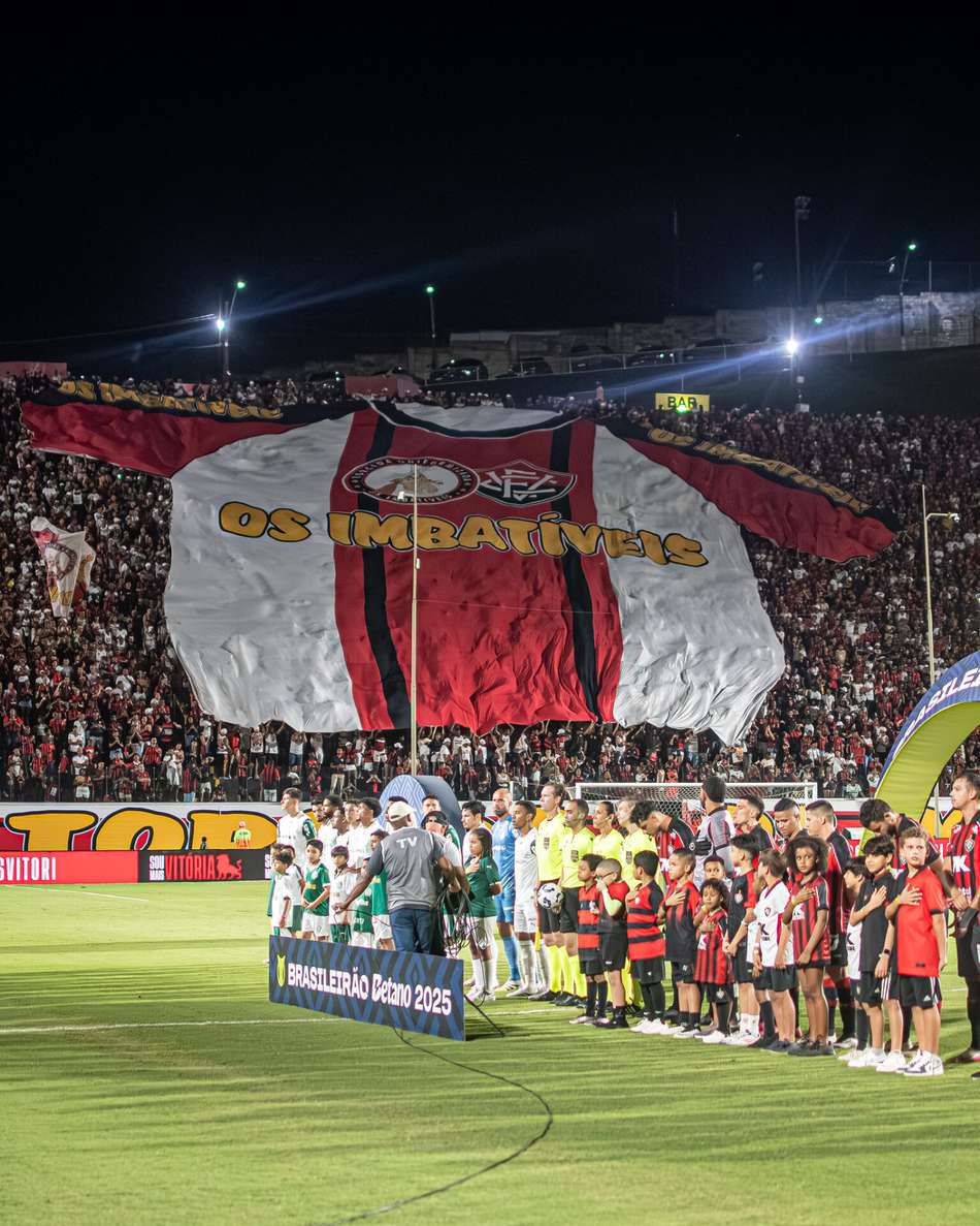 Bandeirão do Vitória no Barradão (Foto: Victor Ferreira / EC Vitória)