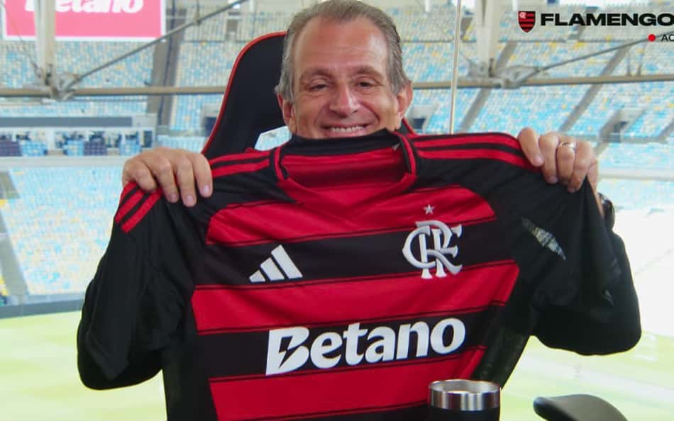 Bap mostra aplicação da logo da Betano no uniforme do Flamengo
