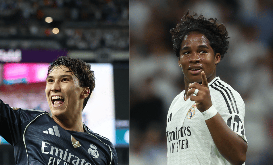 Gonzalo García e Endrick disputam pela camisa 9 do Real Madrid (Foto: Charly Triballeau/AFP | Pierre-Philippe Marcou/AFP)