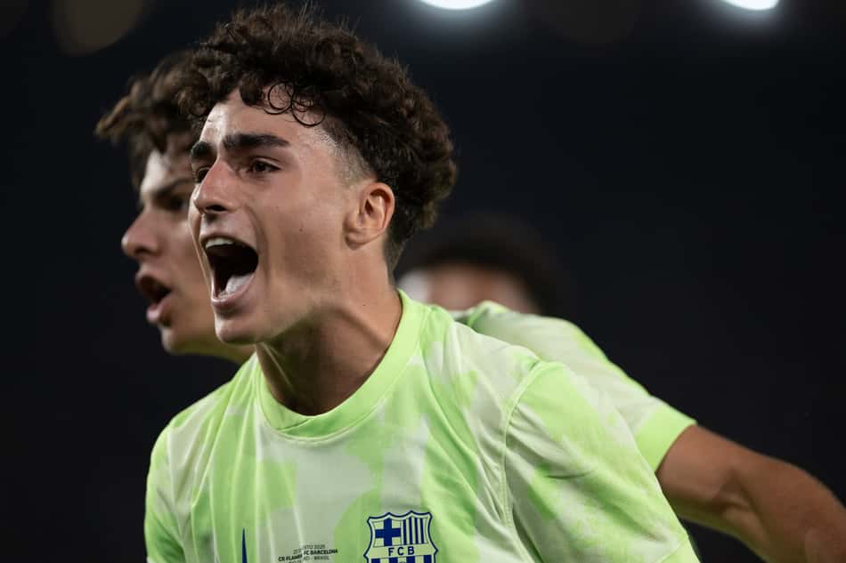 Jan Virgili comemora gol do Barcelona sobre o Flamengo no Intercontinental Sub-20