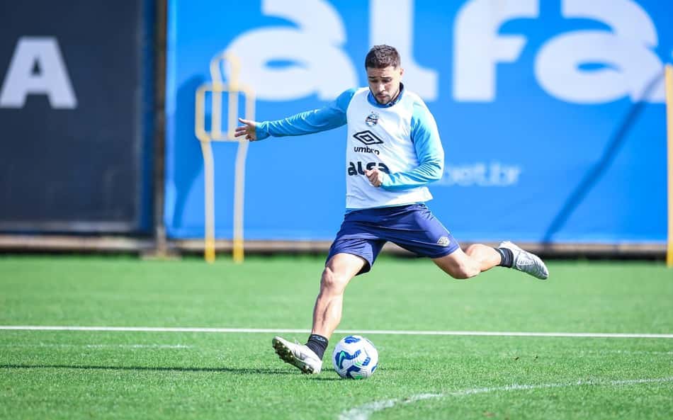 João Pedro em treinamento do Grêmio. (Foto: Lucas Uebel/Grêmio FBPA)