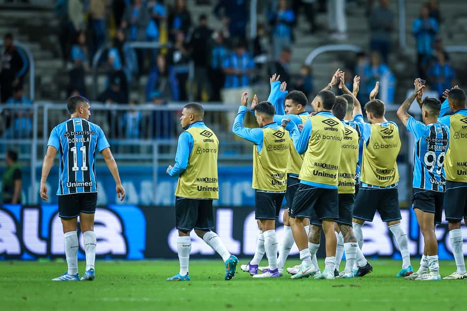 Jogadores do Grêmio após partida do Campeonato Brasileiro. (Foto: Lucas Uebel/Grêmio FBPA)