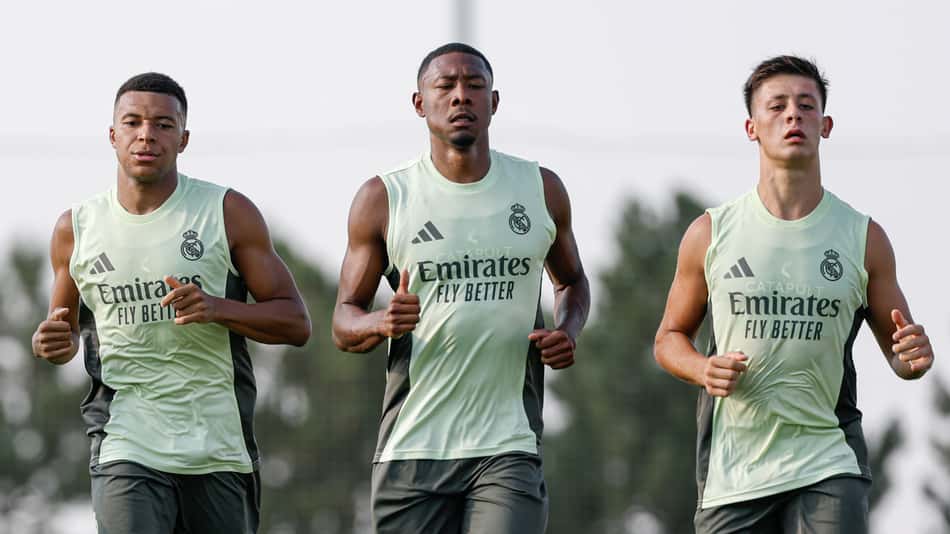 Mbappé, Alaba e Arda Güler treinam pelo Real Madrid