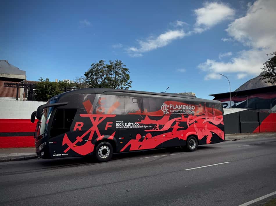 Novo ônibus do Flamengo em Parceria com a BYD