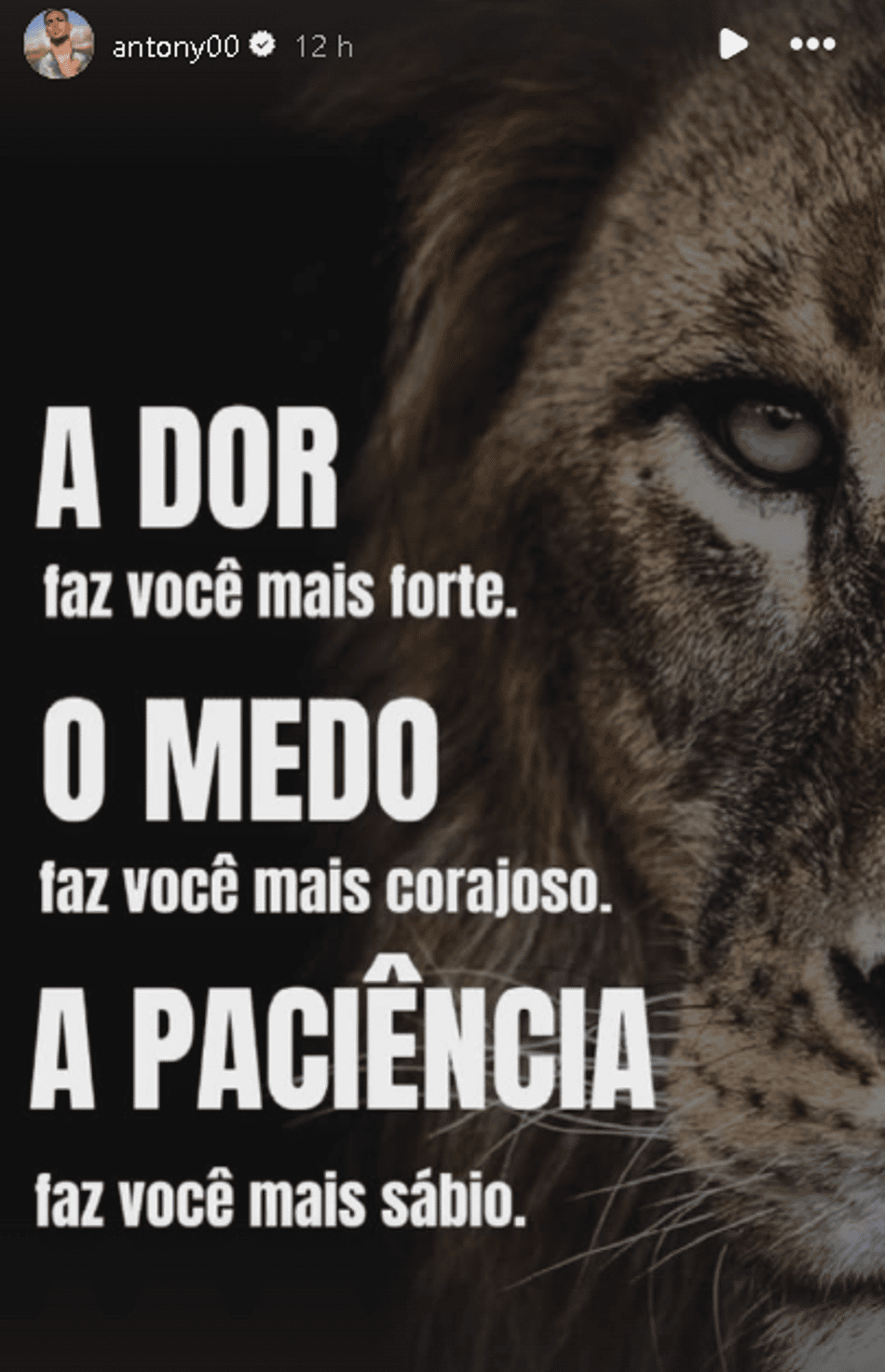 Mensagem de Antony - Instagram