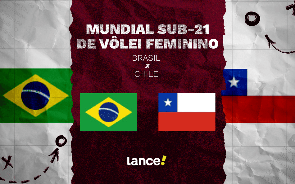 Brasil e Chile no Mundial Sub-21 de Vôlei (Arte: Lance!)
