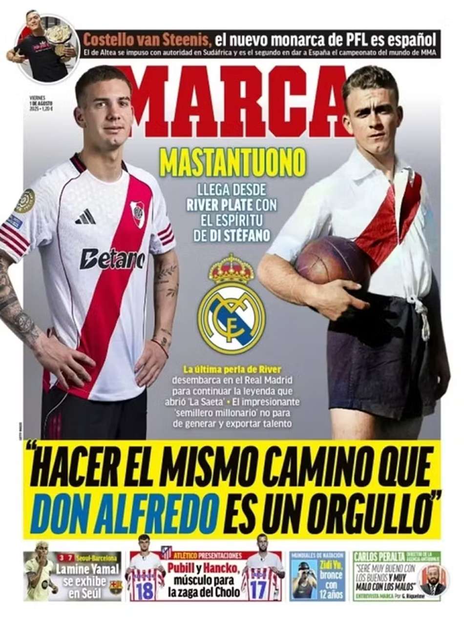 Di Stéfano e Mastantuono - Real Madrid/River Plate