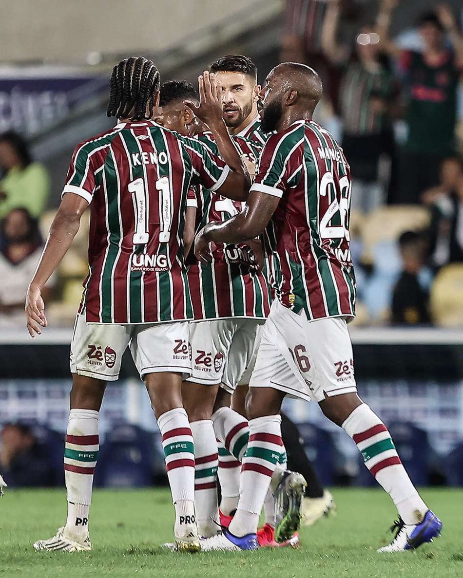Fluminense comemora gol diante do Grêmio (Foto: Lucas Merçon / Fluminense)