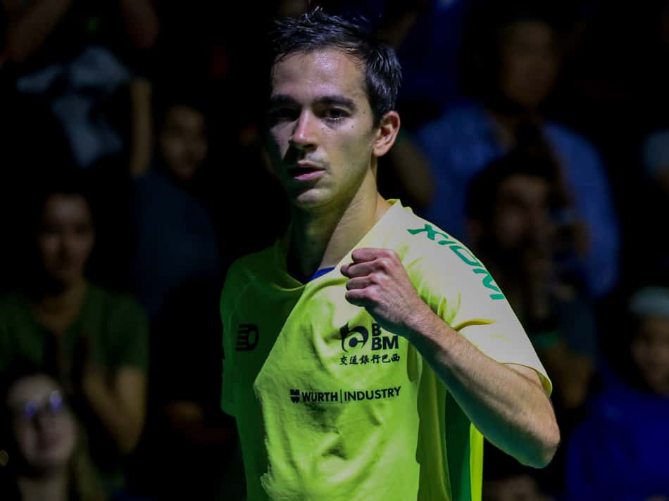 Hugo Calderano em ação neste sábado no WTT de Foz do Iguaçu (Foto: Abelardo Mendes Jr/ CalderanoTM)