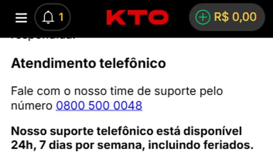 Atendimento telefônico KTO disponível todos os dias