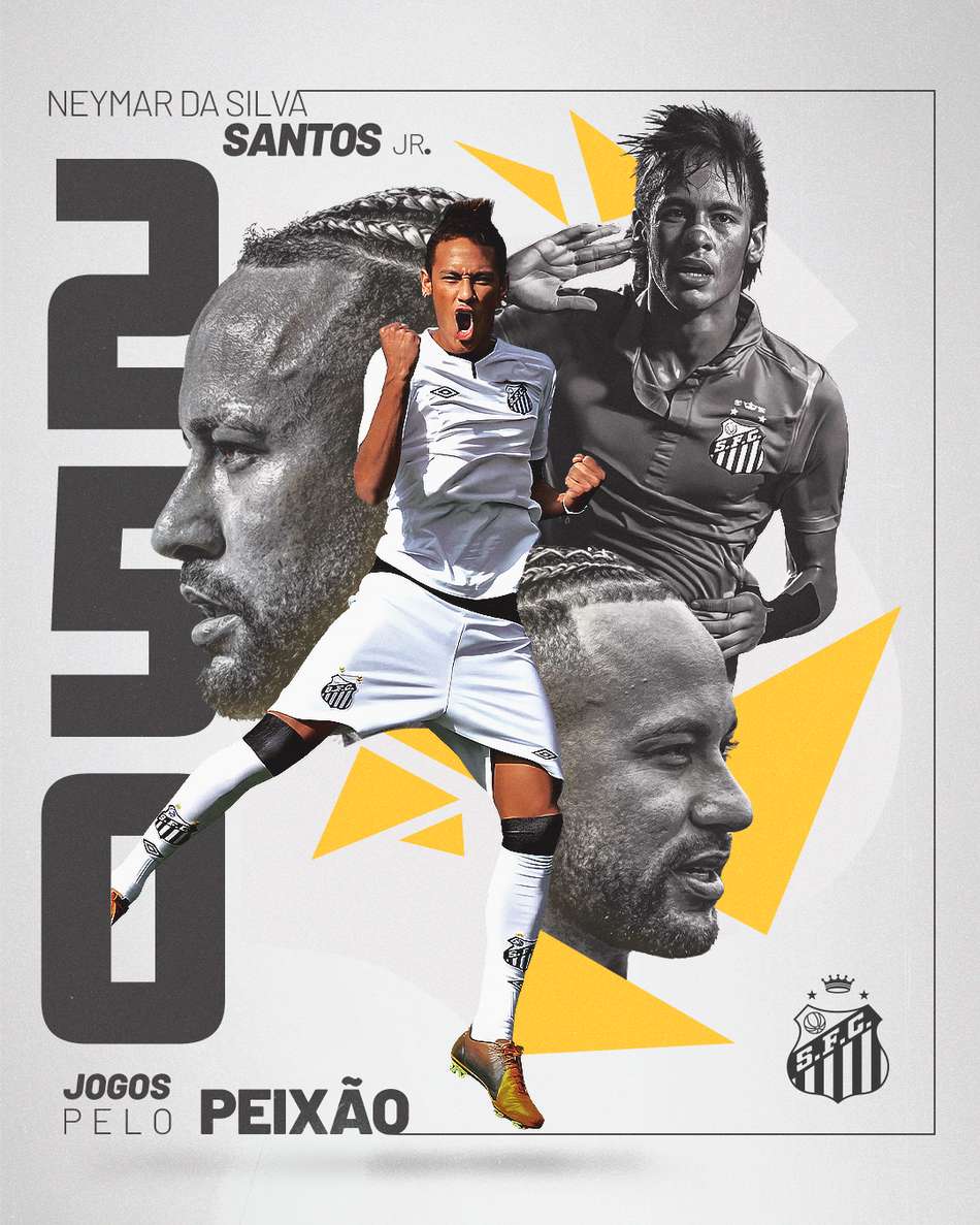 Neymar completa 250 jogos com a camisa do Santos. (Foto: Divulgação/ Santos FC)