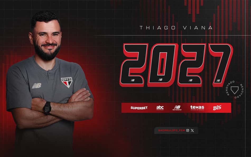 Sondado pelo Palmeiras, Thiago Viana renova com São Paulo até 2027