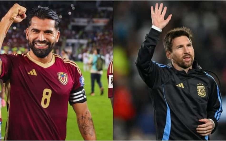Tomás Rincón e Lionel Messi (Foto: Divulgação/ AFA/ VEN)