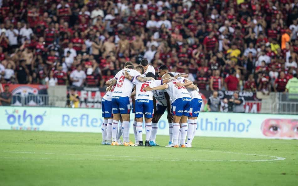 Time do Bahia antes de pegar o Flamengo no Maracanã (Foto: Rafael Rodrigues / EC Bahia)