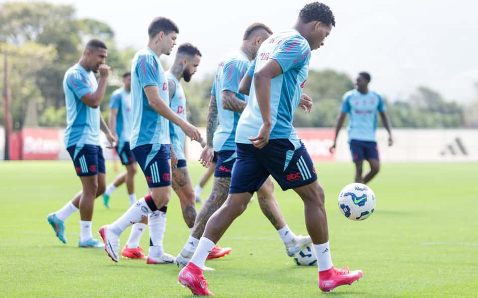 Treino do Falmengo no Ninho de Urubuo (Foto: Gilvan de Souza/Flamengo)