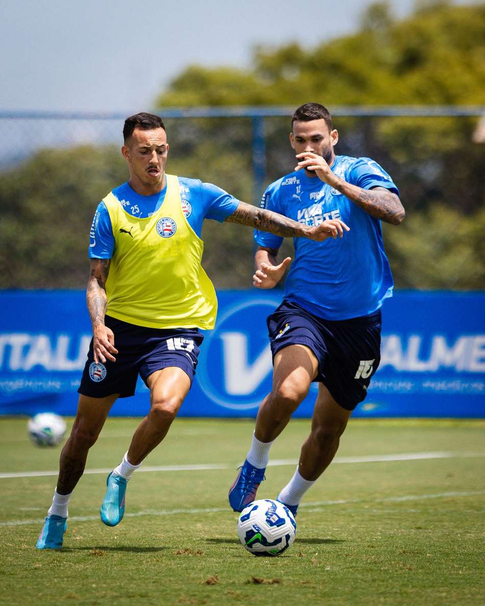 Willian José e Iago Borduchi em treino do Bahia (Foto: Letícia Martins/EC Bahia)