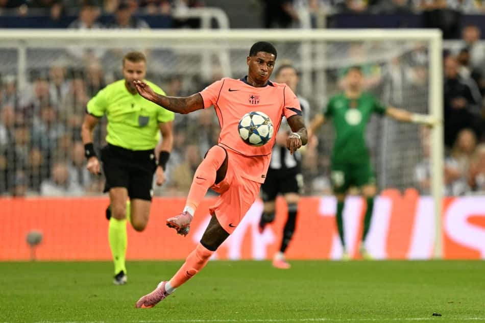 Rashford em ação contra o Newcastle, pela Champions League (Photo by Oli SCARFF / AFP)