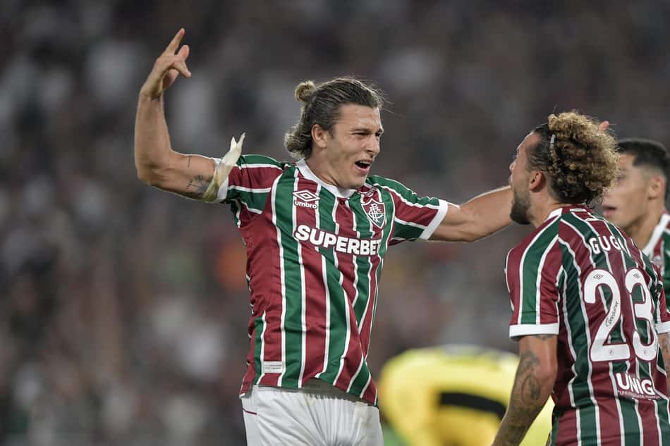 Canobbio comemora gol em Fluminense x Bahia (Foto: Thiago Ribeiro/AGIF)